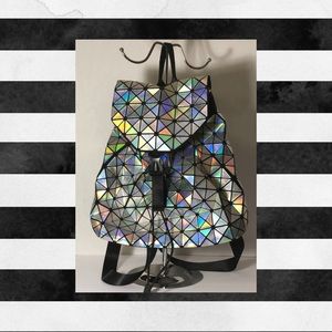Holographic, Geo Print Back Pack